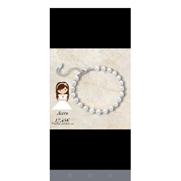 Pulsera perlas sintéticas para comunión - Imagen 1