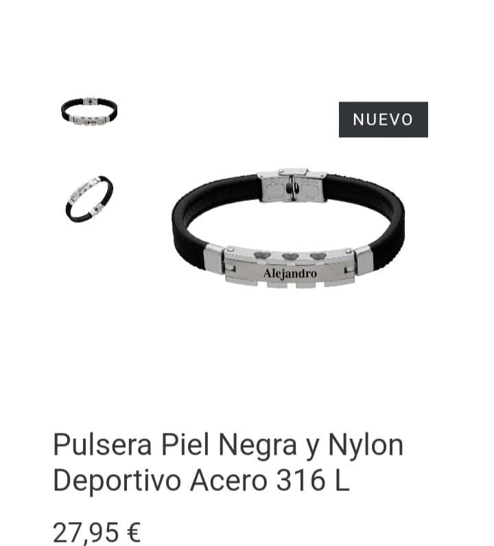 Pulsera piel negra - Imagen 1