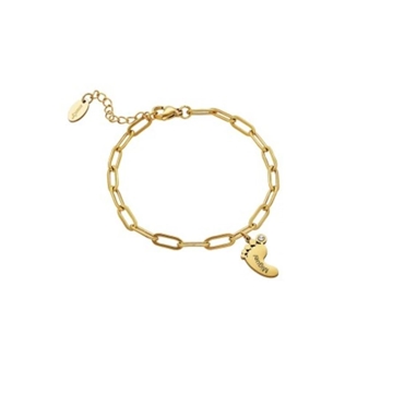 Pulsera pies bebé acero personalizable - Imagen 2