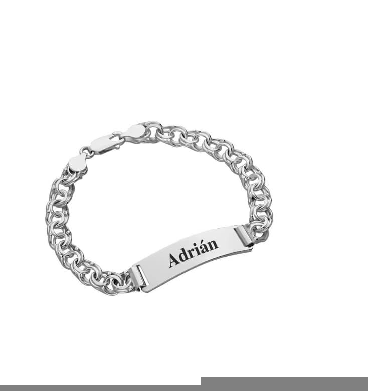 Pulsera placa hungarina plata de ley - Imagen 1