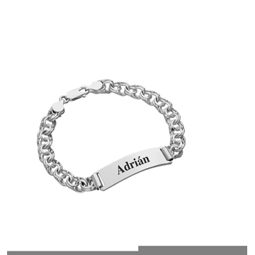 Pulsera placa hungarina plata de ley - Imagen 1