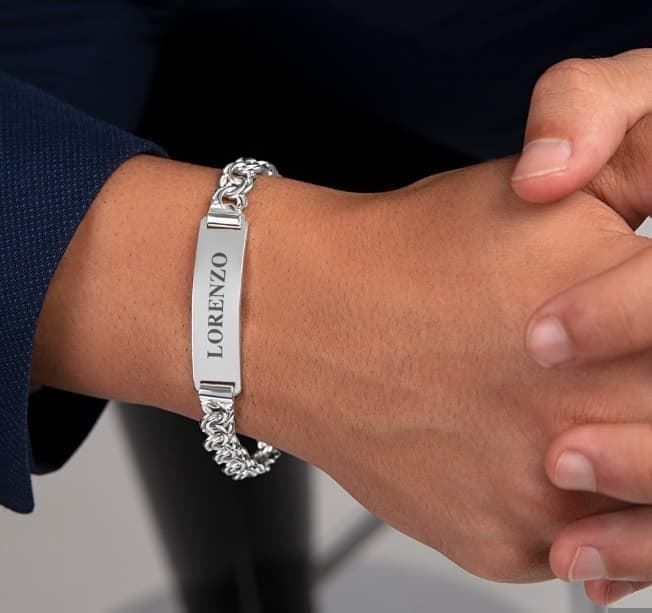 Pulsera placa hungarina plata de ley - Imagen 2