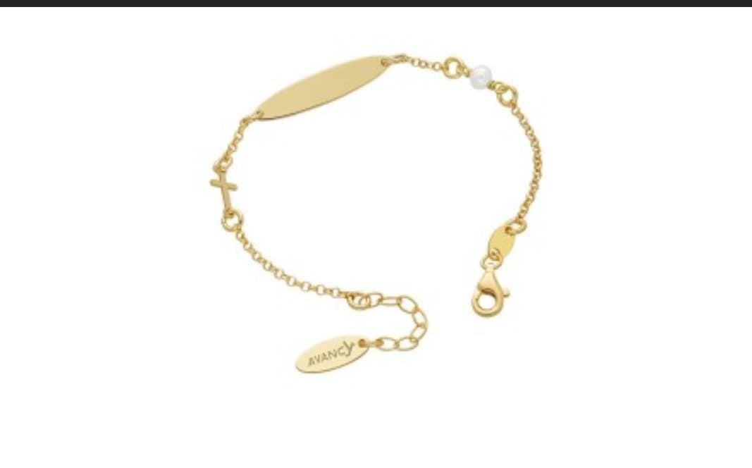 Pulsera plana personalizada y cruces - Imagen 1