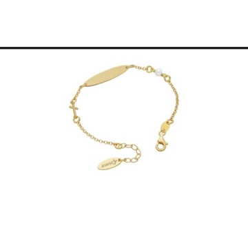 Pulsera plana personalizada y cruces - Imagen 1