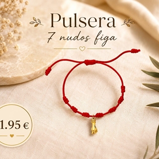 Pulsera siete nudos  amuleto puño higa - Imagen 1