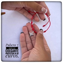 Pulsera siete nudos con colgante protector - Imagen 1
