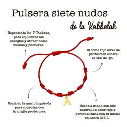 pulsera siete nudos con inicial - Imagen 1