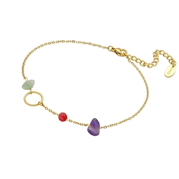 Pulsera tobillera Karma y cuarzos naturales - Imagen 1