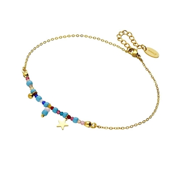 Pulsera tobillera Star Blue acero - Imagen 1