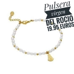 Pulsera virgen del Rocío de perlas - Imagen 1
