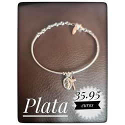 Pulsera virgen milagrosa plata de ley - Imagen 1