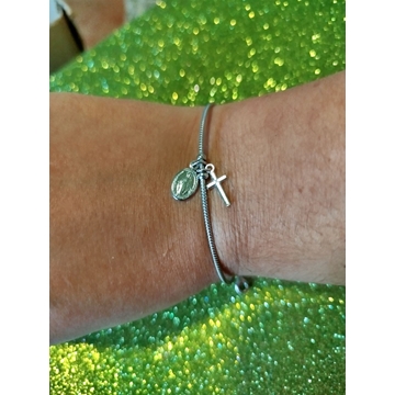 Pulsera virgen milagrosa plata de ley - Imagen 2