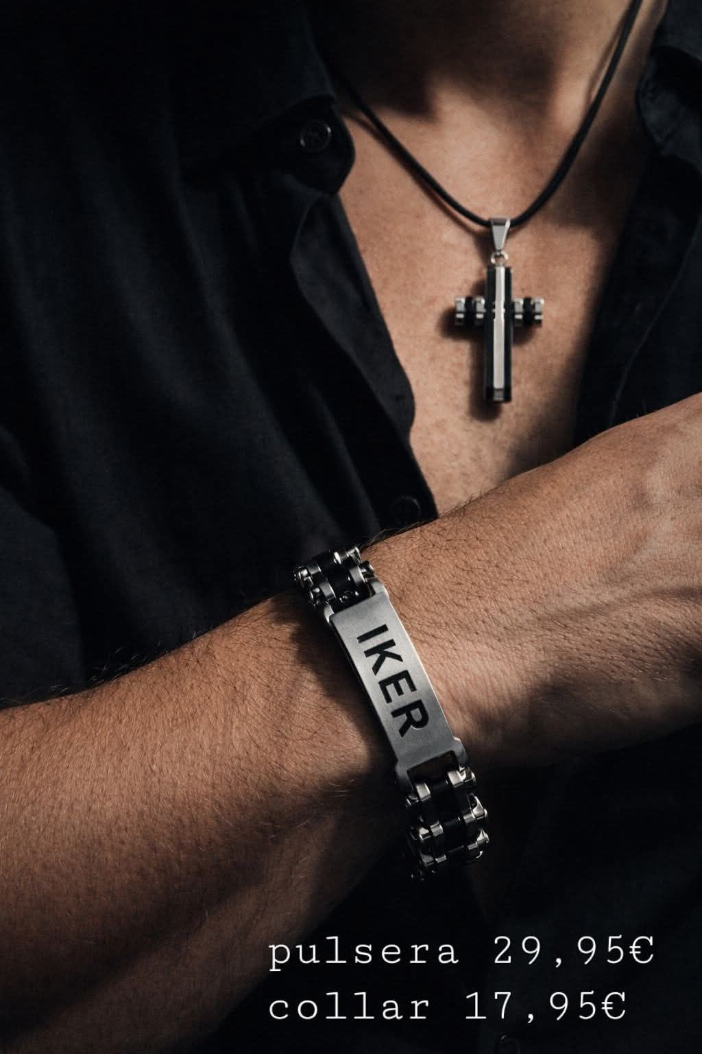 Pulsera y collar cruz doble - Imagen 1