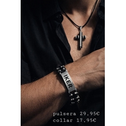 Pulsera y collar cruz doble - Imagen 1