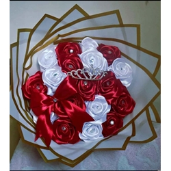 Ramo de rosas eternas rosas y blancas San Valentín - Imagen 1