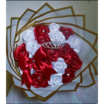 Ramo de rosas eternas rosas y blancas San Valentín - Imagen 1