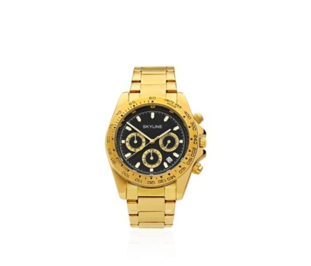 Reloj cronógrafo dorado y negro Skyline Avancy - Imagen 1