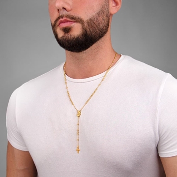 Rosario virgen María acero - Imagen 1