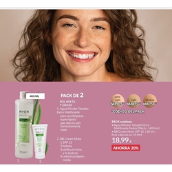 Set agua micelar facial extra y BB cream  mate avión - Imagen 1