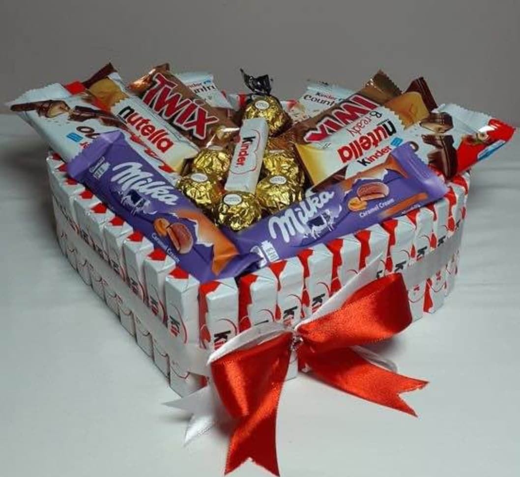 Tarta san valentin Kinder y Milka aniversario - Imagen 1