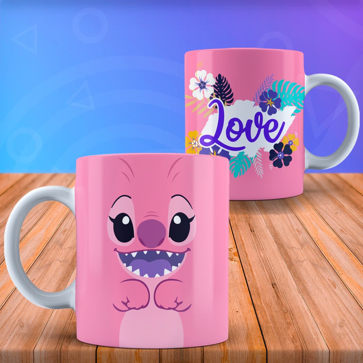 Taza personalizada Caricatura Stich y Ángela San valentin - Imagen 1