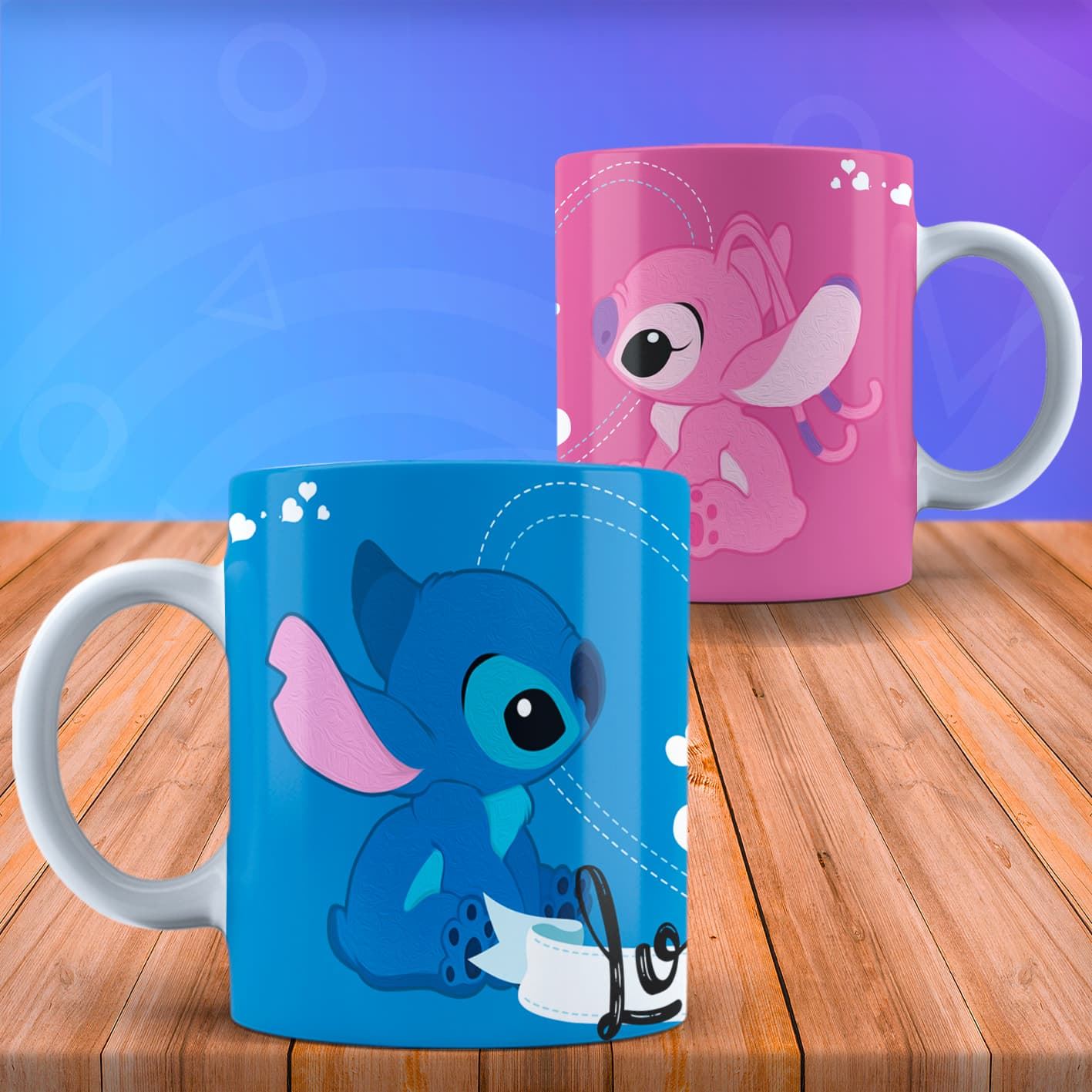 Taza Stich para pareja personalizada San valentin Regalo - Imagen 1