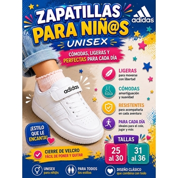 Zapatillas Adidas niños con velcro - Imagen 2