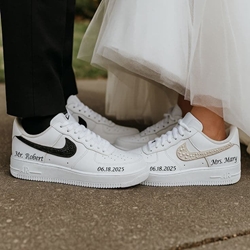 Zapatillas Air Force one Boda con perlas - Imagen 2
