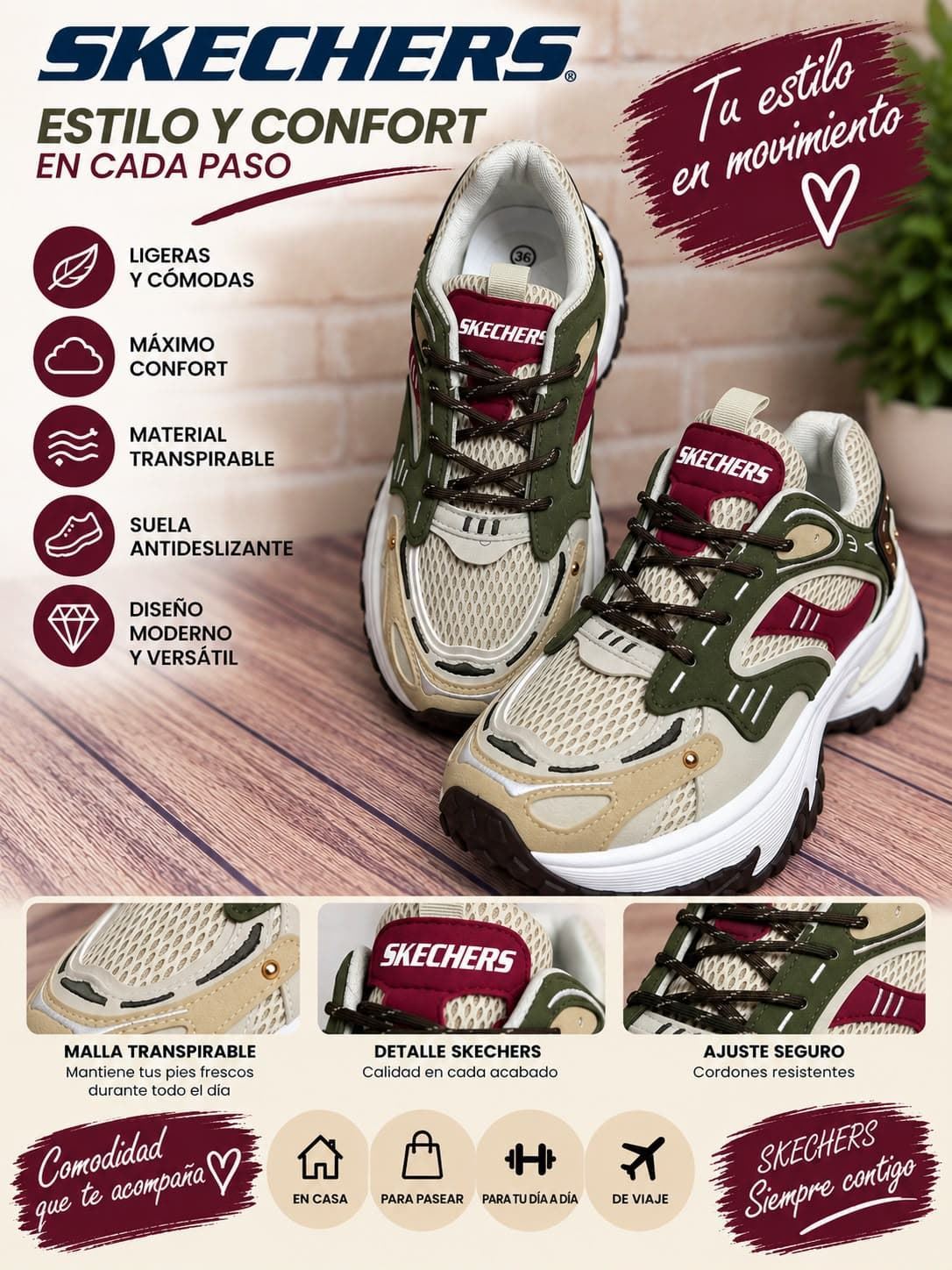 Zapatillas con plataforma Skechers - Imagen 1
