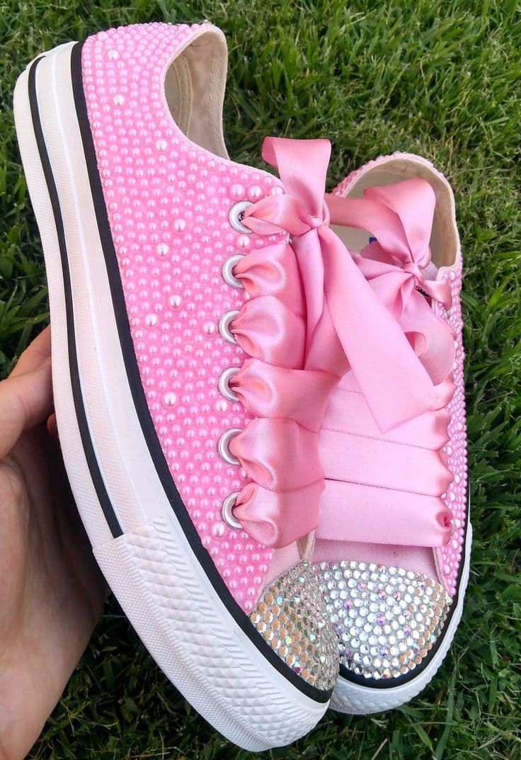 Zapatillas Converse bajas con perlas personalizadas - Imagen 3