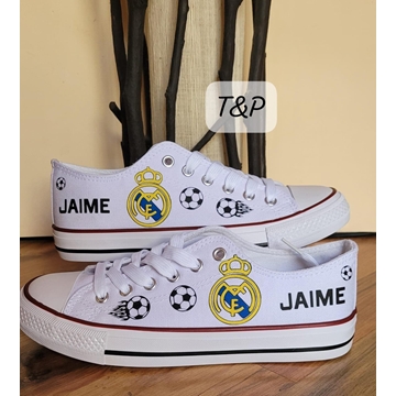 Zapatillas Converse escudo Barcelona y real Madrid personalizadas - Imagen 2