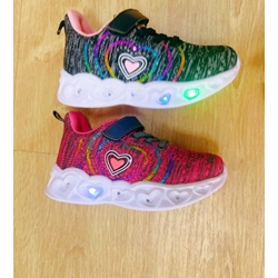 Zapatillas de niña  corazón con luces - Imagen 1