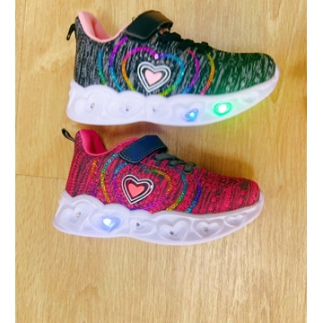 Zapatillas de niña  corazón con luces - Imagen 1
