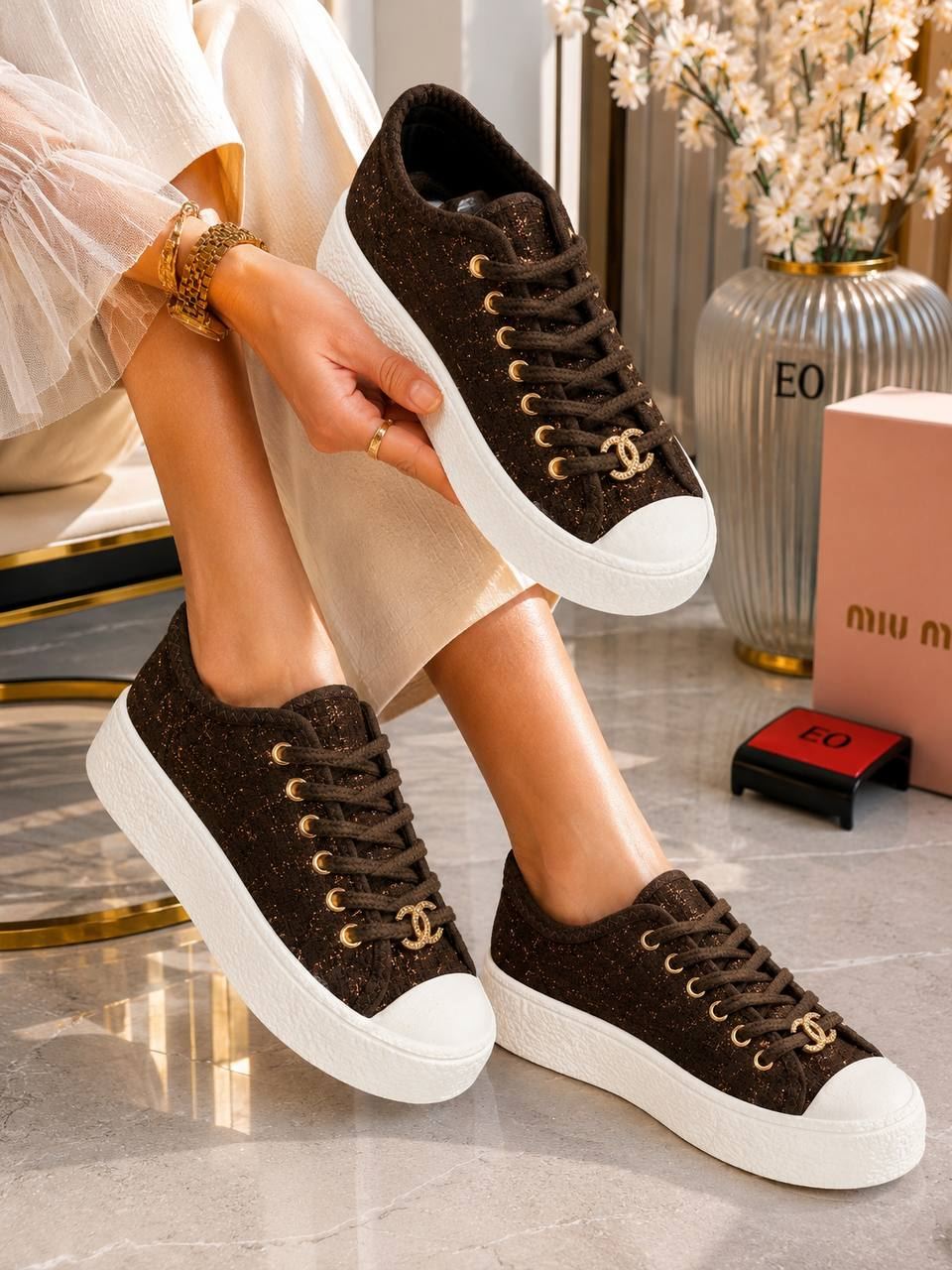 Zapatillas de tela Tweed Chanel - Imagen 4