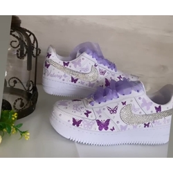 Zapatillas Nike  Air Force  One Mariposas y perlas - Imagen 1